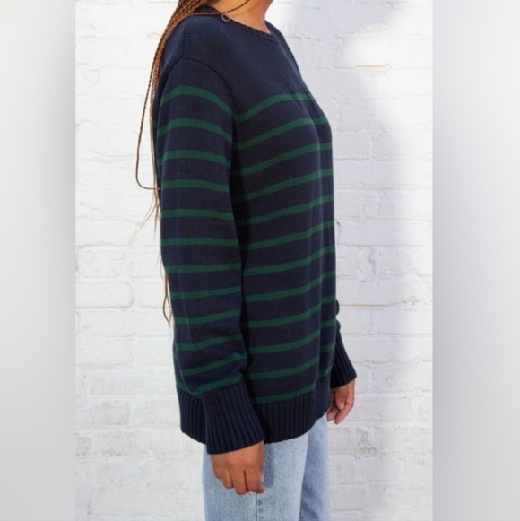 BRANDY MELVILLE Brianna 100% Cotton Sweater Women Loose Fit No Size Stripes - Picture 2 of 13